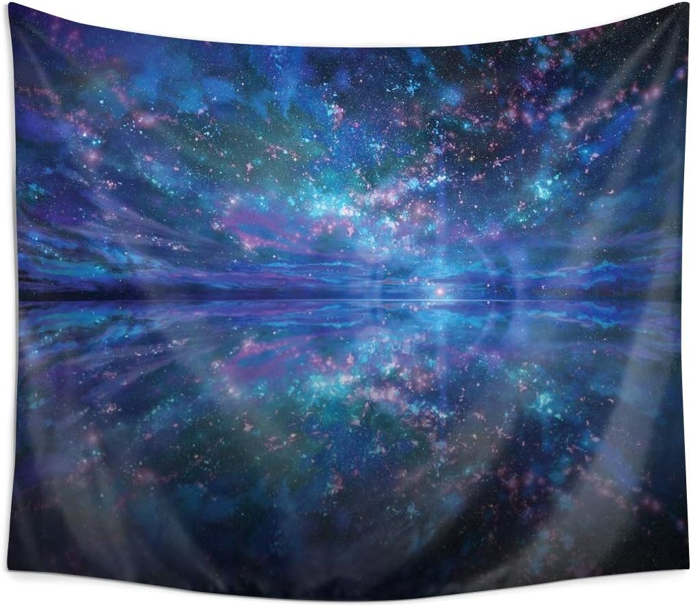 N / A Universo romántico Galaxy Tapiz Océano Azul y Cielo púrpura