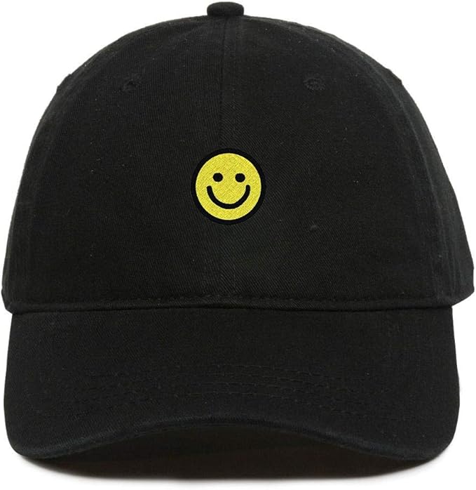 Cap for Men Women Smiley Face Baseball Cap Embroidered Cotton