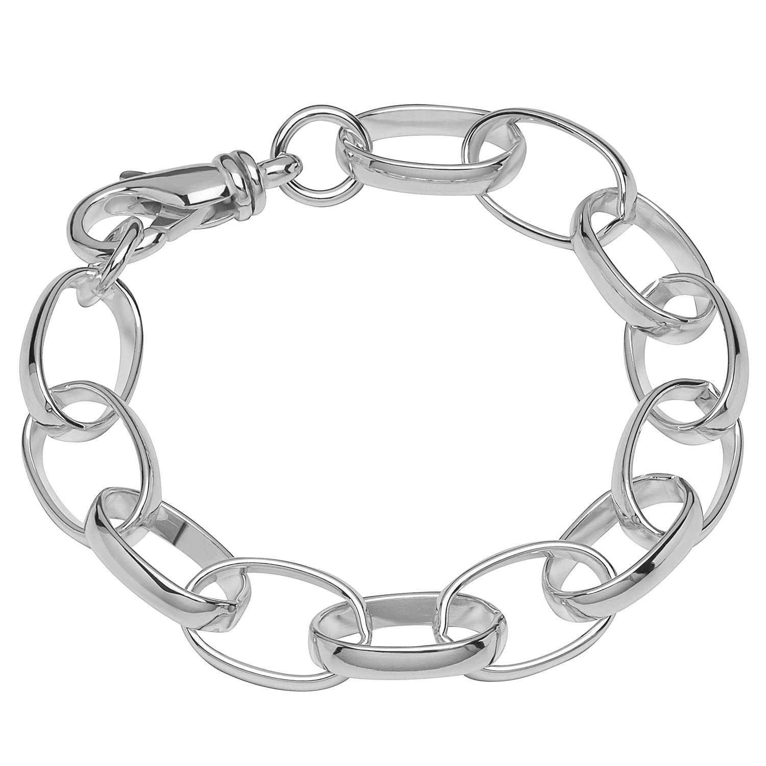 NKlaus bracelet 925 Sterling Silver 22cm pea chain oval unisex designer bracelet chain NEW 12230