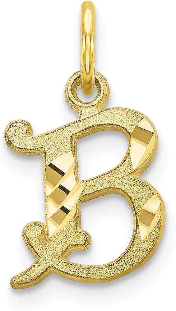 10k Yellow Gold Initial Monogram Name Letter B Pendant