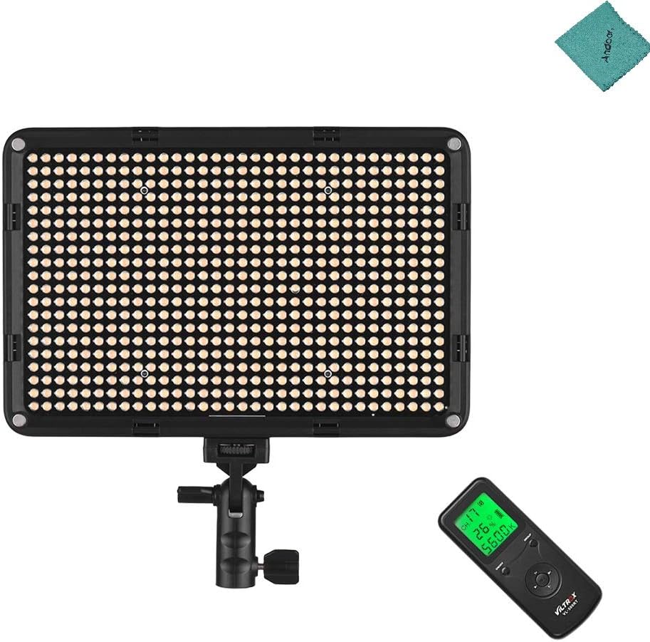 Viltrox VL-D640T Ultra-Thin Bi-Color Dimmable LED Video Light 3300K-5600K CRI 95+ with Remote Controller for Portrait Wedding News Interview Photography with Cleaning Cloth