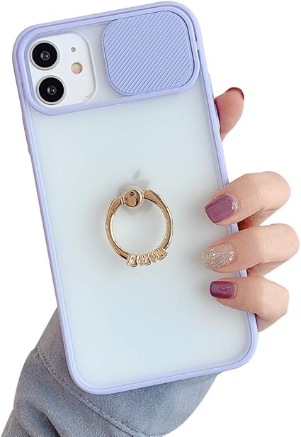 Amazon Co Jp Iphone 11 ケース リング付き 可愛い スライド式 カメラレンズ保護 Iphone 11 ケース レンズ保護 半透明 艶消し リング付きケース おしゃれ アイフォン11ケース キラキラ おしゃれ クリア スマホケース 人気 女性 高級感 ファッション 個性的 Vivinn