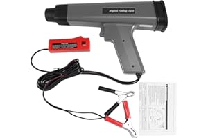 BINGOX Digital Automotive Timing Light with Tachometer – 12V Ignition Timing Gun with Advance Angle 0–90° BTDC, RPM Display, Xenon Strobe, Inductive Clamp – for Car, Motorcycle, Boat, 2/4-Stroke Engines