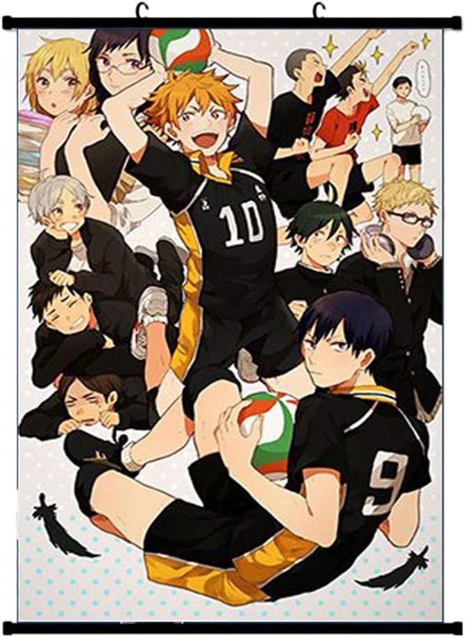 Sbarden Haikyuu Anime Cartoon Characters Scroll Painting Home Decor Anime Poster Waterproof Hanging Painting Hot Gift for Anime Fans(30 * 45cm H02)