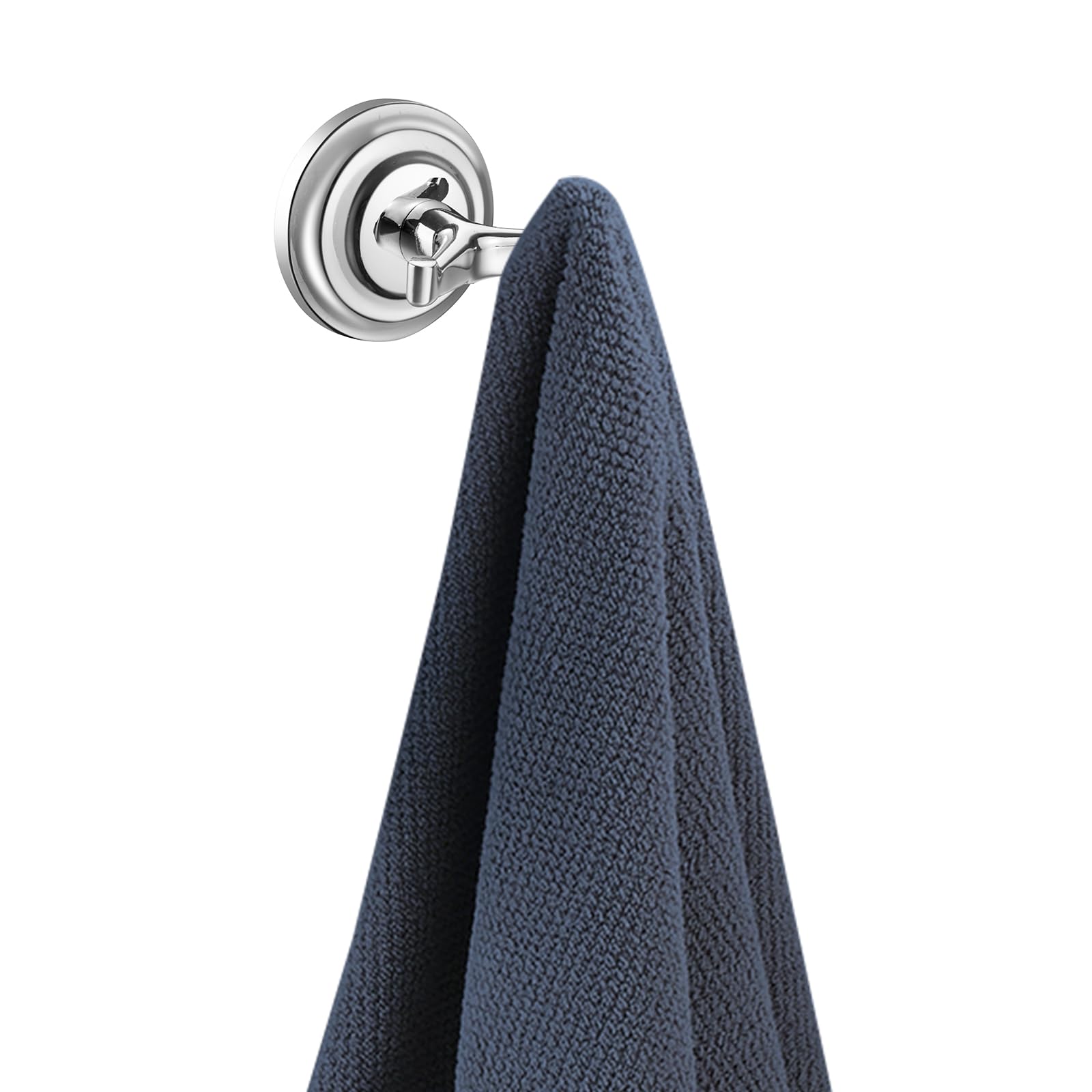 iBathUK Traditional Round Double Towel Robe Hook, Anti-Corrosion Zinc and Aluminium Towel Holder, Hooks for Back of Door, Bathroom Robe Hook, Chrome Shower