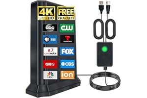 SYENGKKY TV Antenna, Digital Antenna for TV with 500+ Miles Range, 2026 Upgraded TV Antenna for Smart TV with Amplifier Signal Booster, HD Antenna for TV Indoor Outdoor, Support 8K 4K 1080p, 32ft Coax Cable