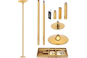 PRIOR FITNESS Premium Dance Pole Removable 45mm Spinning & Static Dancing Pole Heavy-Duty Steel Pole Dancing Pole, Adjustable Height Professional Grade Excellent for Home Exercise Club Gym