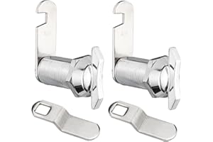 GNELLKOOR Thumb Operated Offset Cam Lock, 2-Pack 1-1/8 Inch Replacement Keyless Compartment Latch for Mounting in RV Compartment Camper Storage Cabinet Mailbox Drawer, Fits on 0.87in (22mm) Max Door Thickness