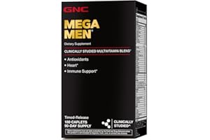 GNC Mega Men Multivitamin | Antioxidants, Heart Health, and Immune Support | 180 Count