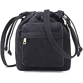 Crossbody Bags for Women Small Canvas Drawstring Bucket Purse Cute Little Boho Bag | Small, Canvas, Drawstring, Cute, Little, Bag