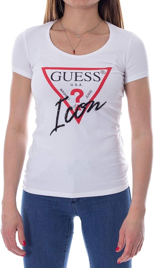 Guess Luxury Fashion Womens W93I89J1300A000 White TShirt Spring