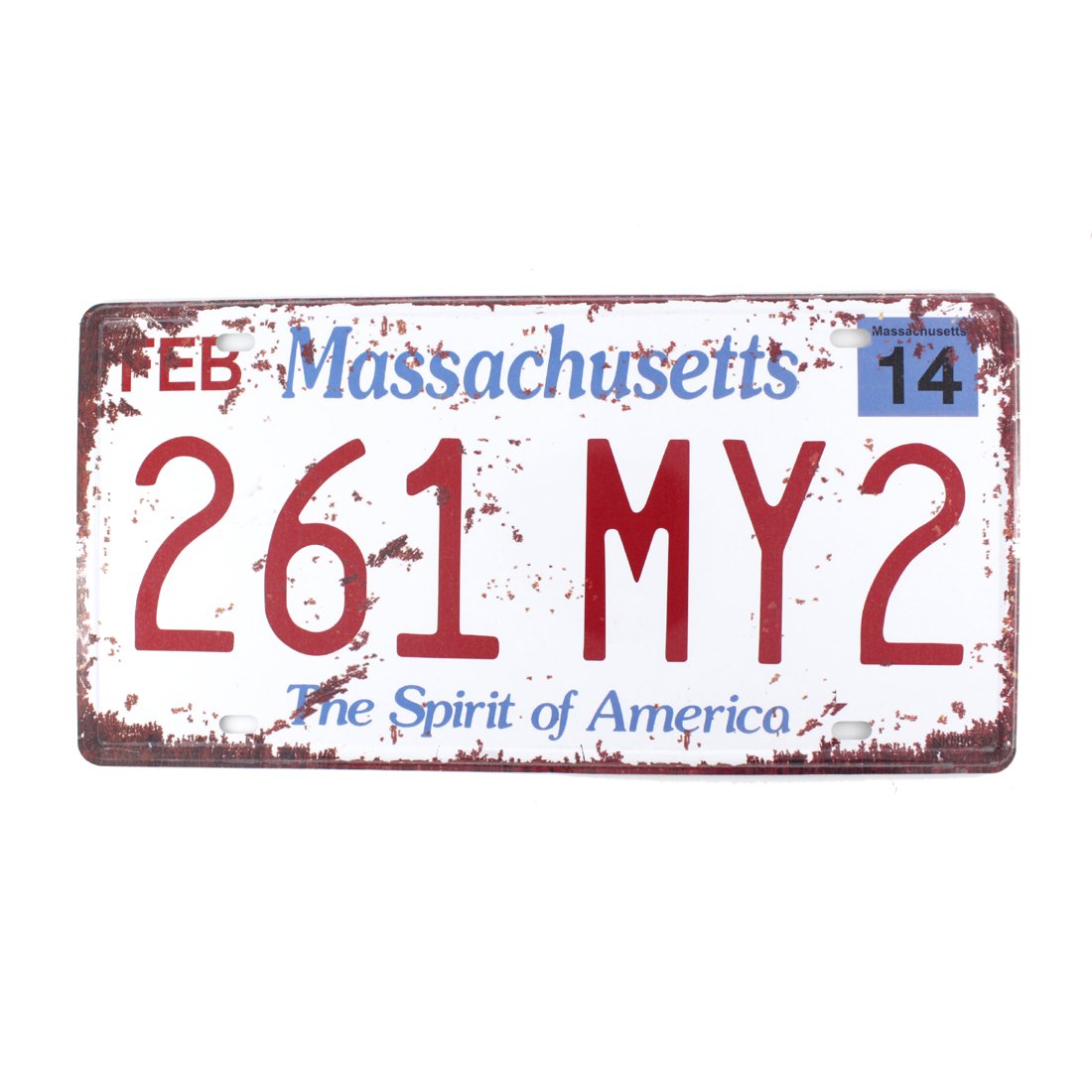Photo 1 of **pack2*6x12 Inches Vintage Feel Rustic Home,Bathroom and Bar Wall Decor Car Vehicle License Plate Souvenir Metal Tin Sign Plaque (Massachusetts 261 MY2)