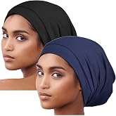 Alnorm Stay on Sleep Cap Satin Hair Wrap Adjustable Protect Curls Hat