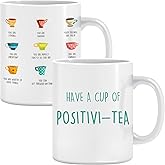 LNOKRIM Positivi-Tea Mug, Positivity Self Affirmation Coffee Cup, Gift for Teacher Therapist Counselor, Positive Self-Talk Coffee Mug, 11 Oz Self Regulation Tea Cup