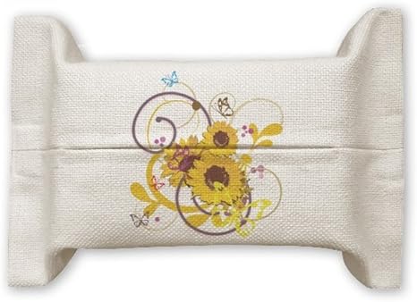 Amazon Diythinker 植物 花 ひまわり イラスト コットンリネン ティッシュペーパーカバーホルダー ストレージコンテナ ギフト ティッシュケース ホルダー オンライン通販