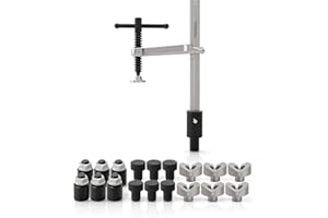 Turnirace Welding Table Clamps and Fixture Pins, 19pcs 5/8in V Blocks, Round Pins, Stackable Riser, Quick Setup Welding Table Accessories