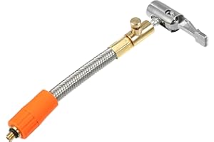 X AUTOHAUX 1 Pcs 6.3" Flexible Tire Inflator Hose Adapter M6 Thread Size Air Chuck with Hose for Standard Tire Valve Fine Thr