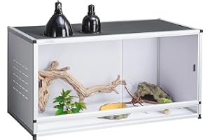 ToxiRium Reptile Terrarium 120 Gallon 4x2x2FT Large PVC Enclosure Breeding Tank for Bearded Dragon Gecko Lizard Snake, Wide B