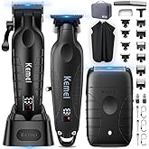 KEMEI Hair Clippers for Men Professional, Barber Clippers and Trimmers Set, Foil Shaver for Men,Cordless Hair Clippers and Barber Kit, Hair Cutting Kit, KM-2293Black, KM-PG2290D, KM-T95