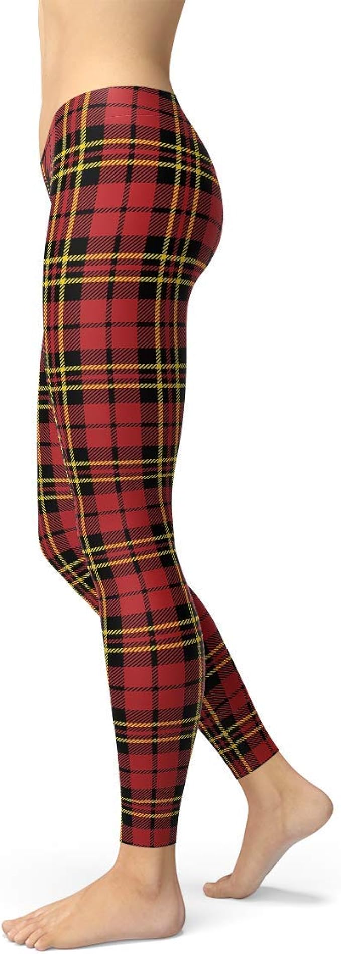 red plaid leggings outfit