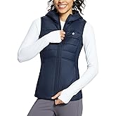 baleaf Women's Puffer Vest Hooded Running Vests Slim Fit Fleece Sleeveless Lightweight Jacket Fall Winter