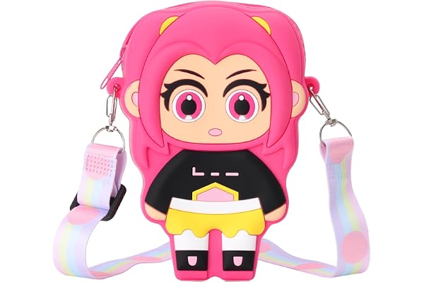 Kawaii K-pop Mini Crossbody Bag with Zipper, Anime Wallet Purse with Lanyard, Cute Cartoon Shoulder Bag for Girls Birthday Gifts