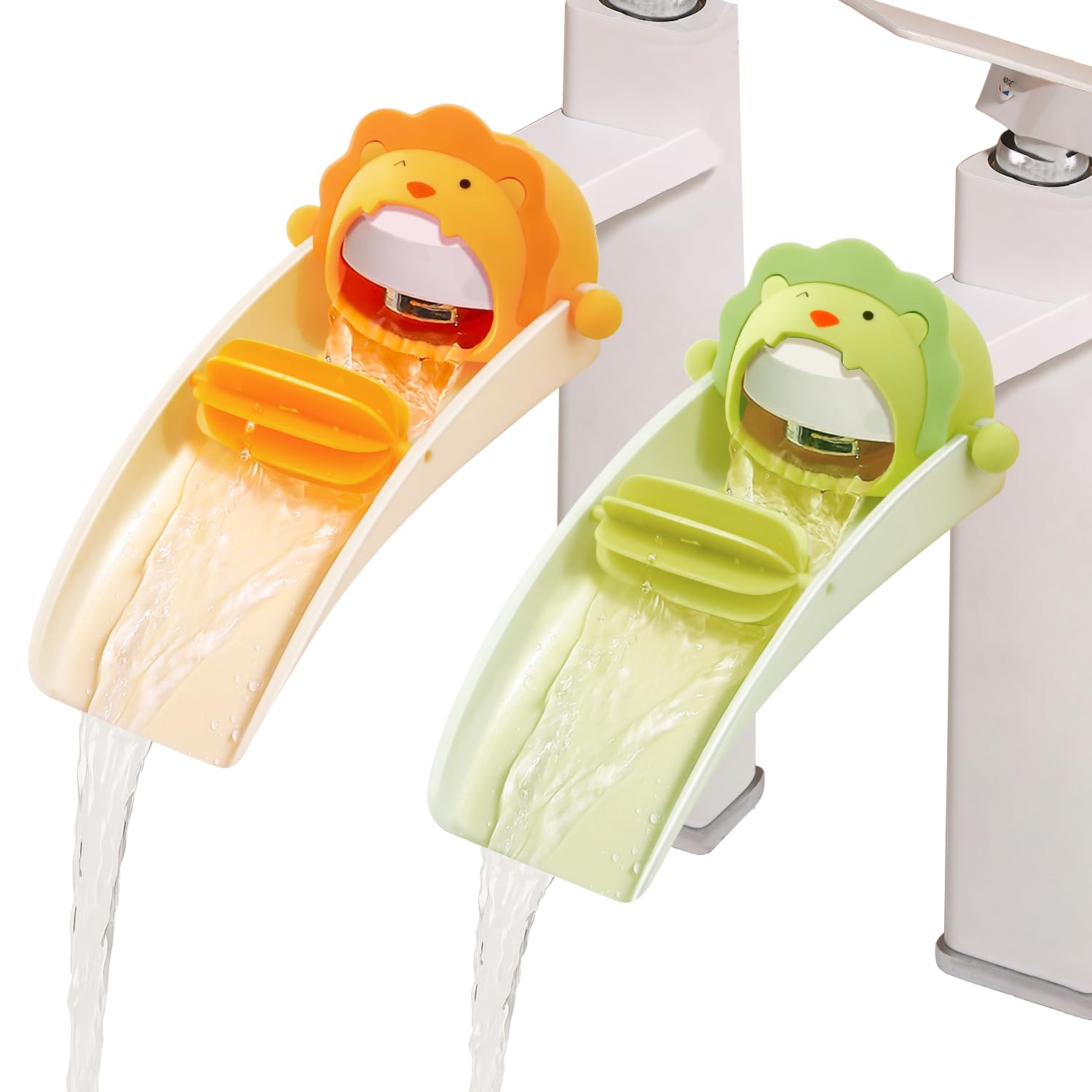 Photo 1 of 2pcs Faucet Extender for Toddlers,Sink Extender with Fun Little waterwheel, Rubber Adapter for Different Sizes of faucets, Dual Interface Splash-Proof Design,(Vertical/Horizontal Faucet Universal)