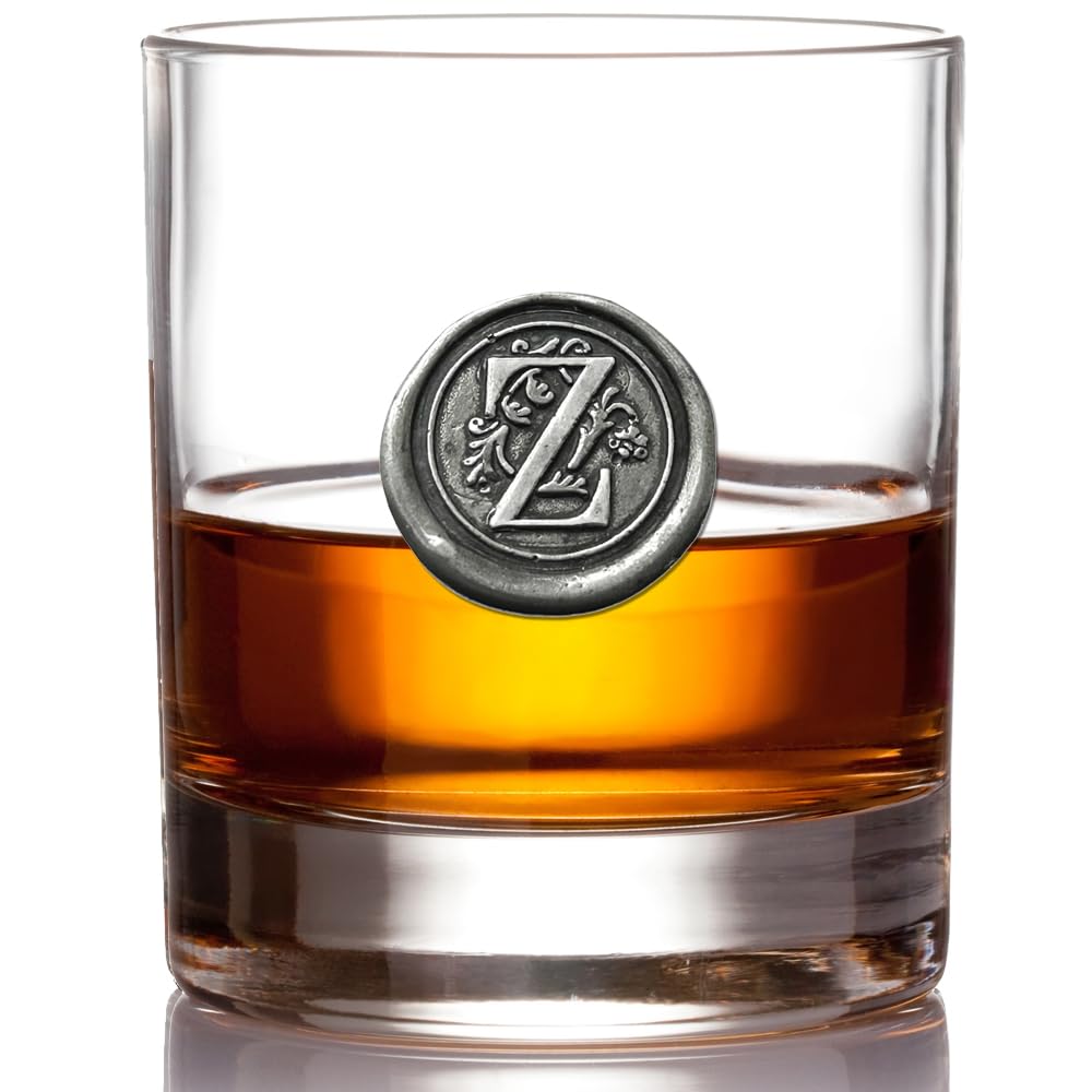 English Pewter Company 11oz Whisky Glass Tumbler with Monogram Initial - Personalised Gift with Your Choice of Initial (Z) [MON126]