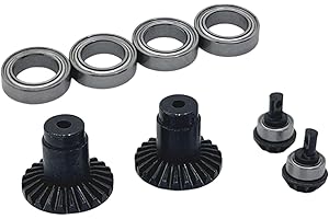 DYNWAVE 1:24 Scale RC Car Iron Gear RC DIY Replace Metal Bridge Gear for Fcx24 Car Crawler Remotes Control Vehicle, Front and