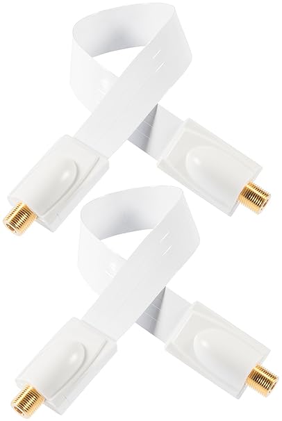 Poppstar 2X 28cm SAT Fensterdurchführung, Türdurchführung für Koax Kabel Kupplung (F-Stecker), sehr flach (0,2mm) für Fenster