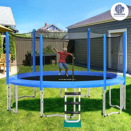 Zupapa 2021 Design 15ft 14ft 12ft 10ft Yard Trampoline with Safety Enclosure Ladder Jumping Mat
