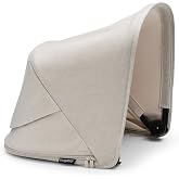 Bugaboo Kangaroo and Fox Sun Canopy UPF 50+ Ext Sunshade - Misty White | Breezy panel, extra coverage, machine washable