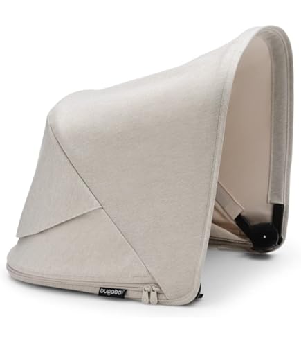 Bugaboo Donkey 5 Sun Canopy Fabric | UPF 50 Sun Protection, Peekaboo Panel & All-Season Coverage - Misty White