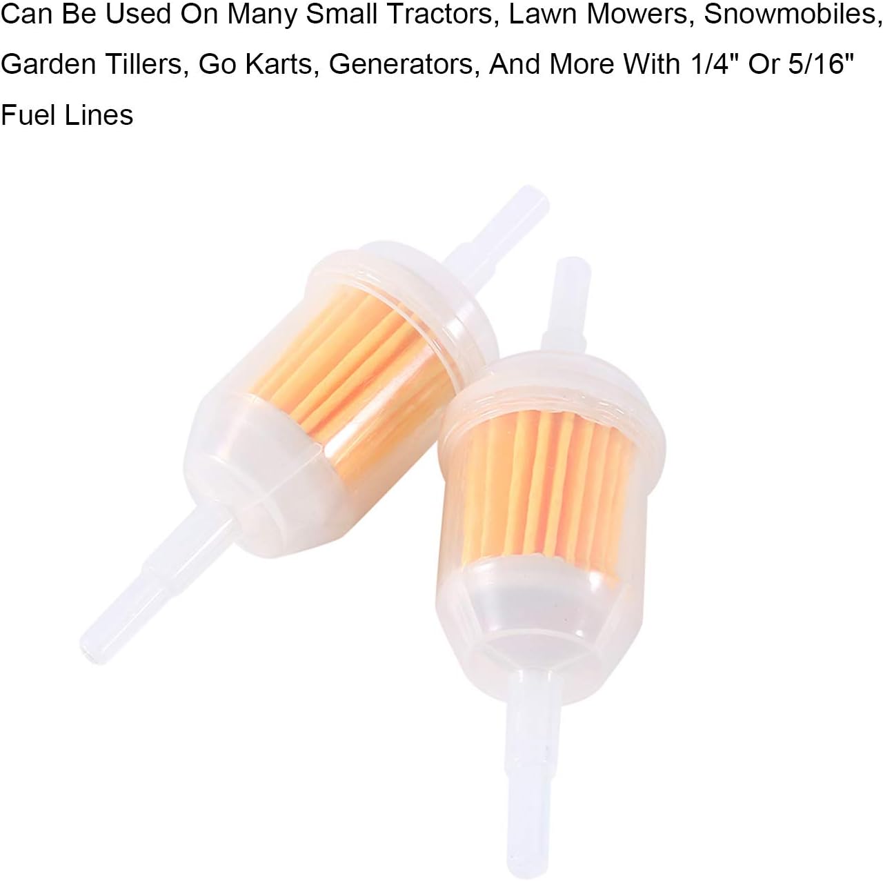 Keenso Petrol In-line Fuel Filter, 2 Pack Universal Gas Inline Fuel Filter 1/4 x 5/16 Inch Clear Petrol Diesel Inline Pipe Filter Tube for Motorcycle ATV Generator Lawnmower - Image 3
