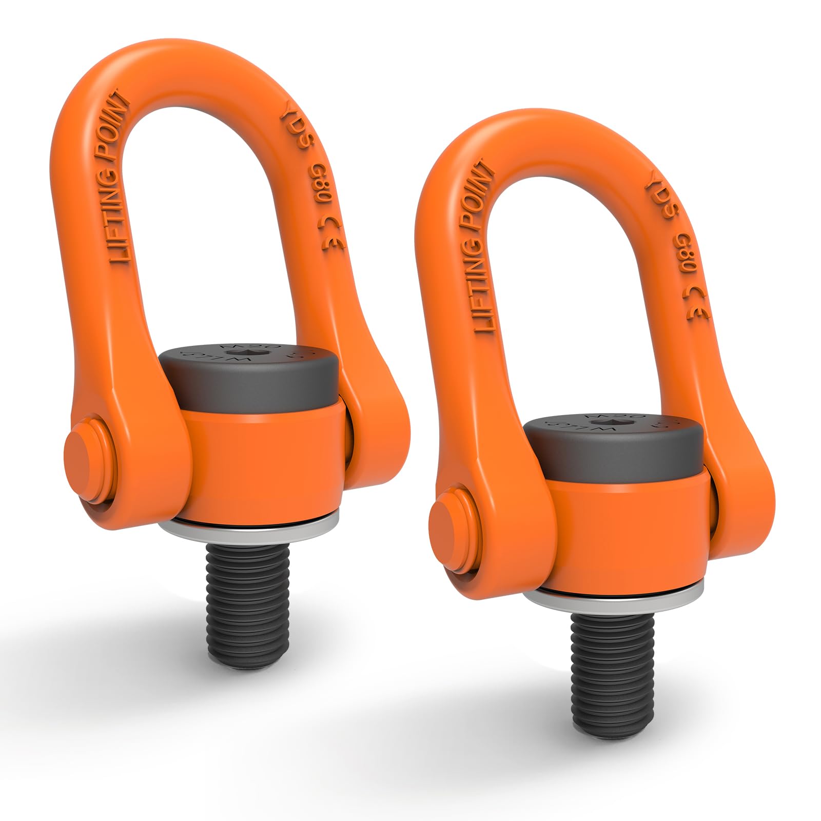 Photo 1 of 2 Pcs Swivel Eye Bolt, UNC Thread Universal Heavy Duty Swivel Hoist Rings 5/8" x 24 Max Load 4400 Lbs 360°Rotation Made of Alloy Steel, Tensile Strength > 1080MPa