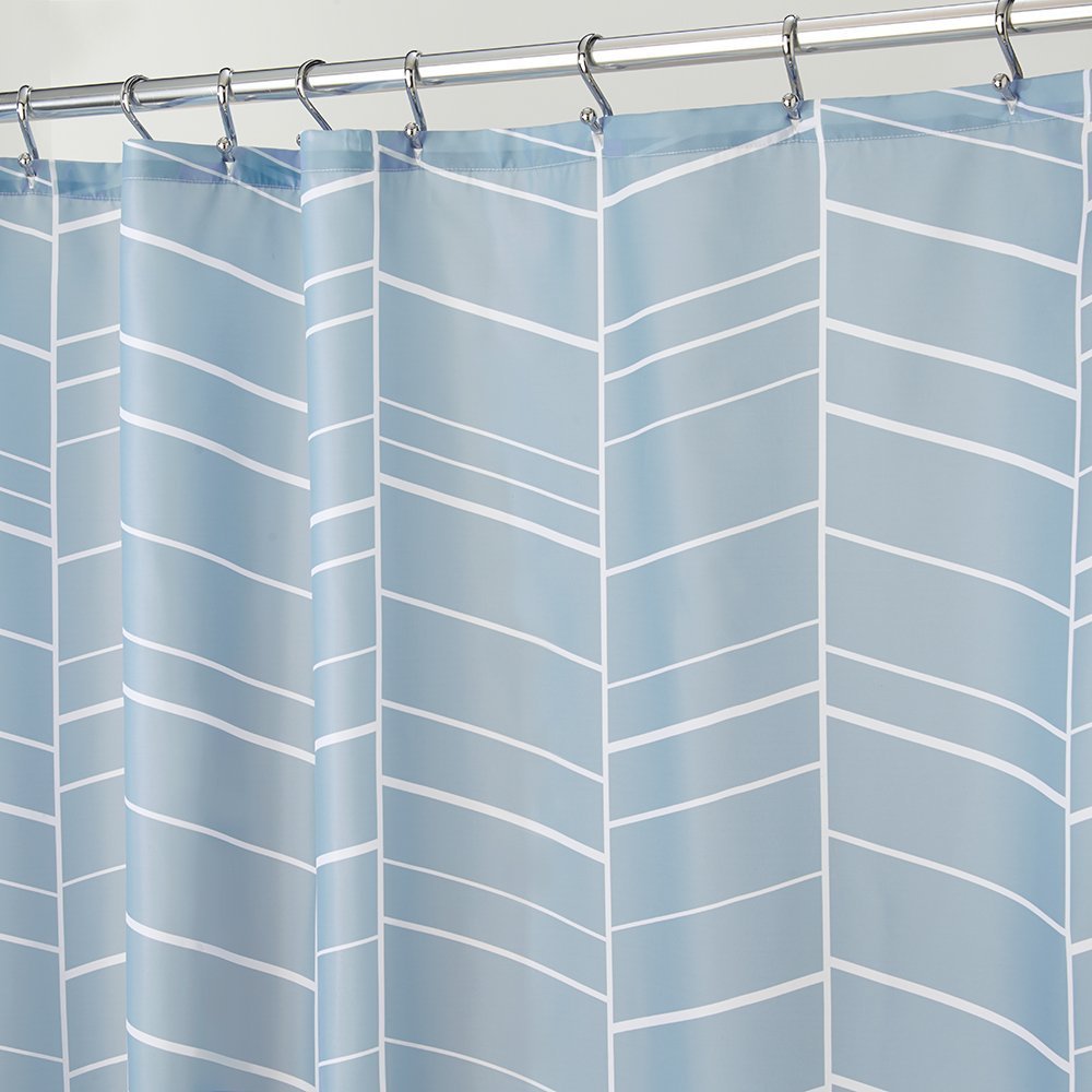 iDesign Kylie Soft Fabric Shower Curtain 72" x 72", Slate Blue LAVORIST