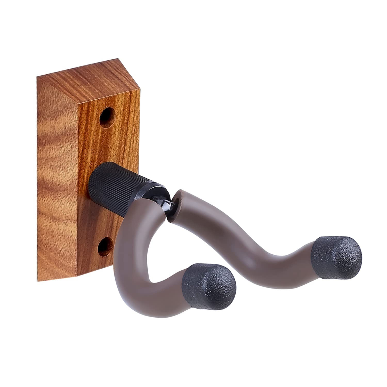 KingPoint Guitar Wall Mount Guitar Hanger Black Walnut Guitar Hook for Acoustic Electric Bass Guitar Wall Hanger Hooks Holder (Zebra Wood Hanger)