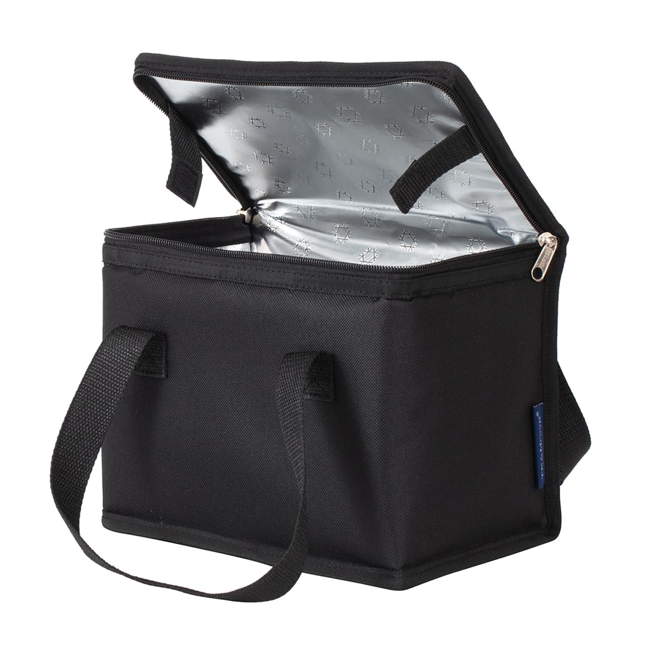TEAMOOK Foldable Lunch Bag Insulated Lunch Box Water-Resistant Leakproof Soft Cooler Bag Black 8-10 cans