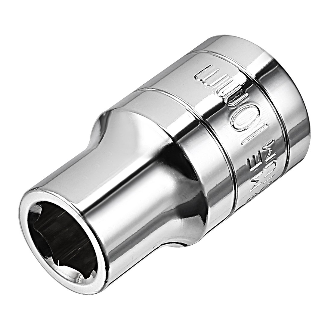 sourcing map 1/2-Inch Drive 10mm 6-Point Shallow Socket, Metric, Cr-V