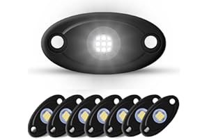 LY8 LED Rock Lights 8 Pods White for Truck ATV UTV SUV Motorcycle Car Boat Shockproof Waterproof Underbody Glow Neon Trail Rig Fender Lighting