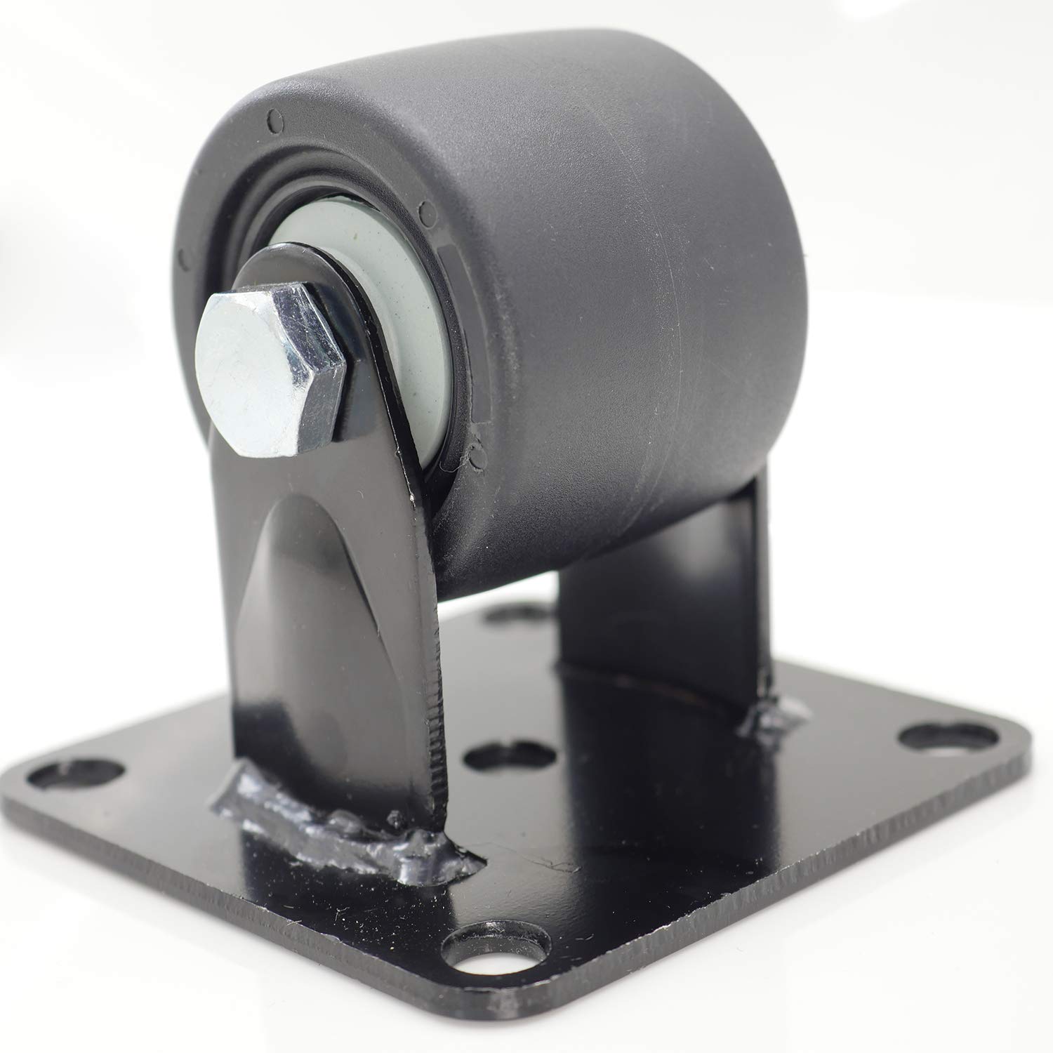 Casoter 2.5 Inch Black Low Gravity Center Nylon Caster, 50mm Extra Width Hi-Temp Nylon Wheel Top Plate Rigid w/o Brake Heavy Duty Double Ball Bearing Caster, 4500Lbs Total Load Capacity Pack of 4: Industrial & Scientific