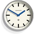 NEWGATE® Luggage Wall Clock | Retro Inspired Modern Station Clock | 30cm | Deep galvanised Metal case with Blue Hands | Mid-Century Inspired for Kitchen, Living Room, or Office