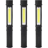 Vagocom 3Pcs LED Magnetic Worklight,Bulk Portable COB Inspection Lamp Trouble Light for Mechanic,BBQ,Car,Camping,Emergency (Black,Batteries NOT Included)