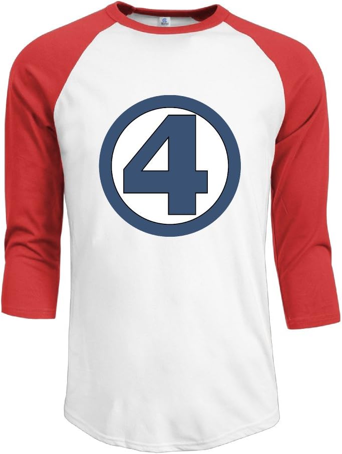 MYDT1 Men's Fantastic 4 Logo 3/4 Sleeve Baseball T Shirts/Short Sleeve/Top/Tee