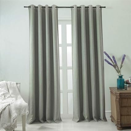 Amazon Com Dezene Blackout Curtains With Grommets Natural Linen