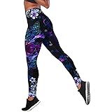 Butterfly Print Workout Leggings for Women Tummy Control Slim Graphic High Waisted Sport Training Yoga Pants Tights