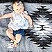 Del Mex Woven Mexican Southwest Large Center Diamond Blanket Yoga Serape (Black/Gray)