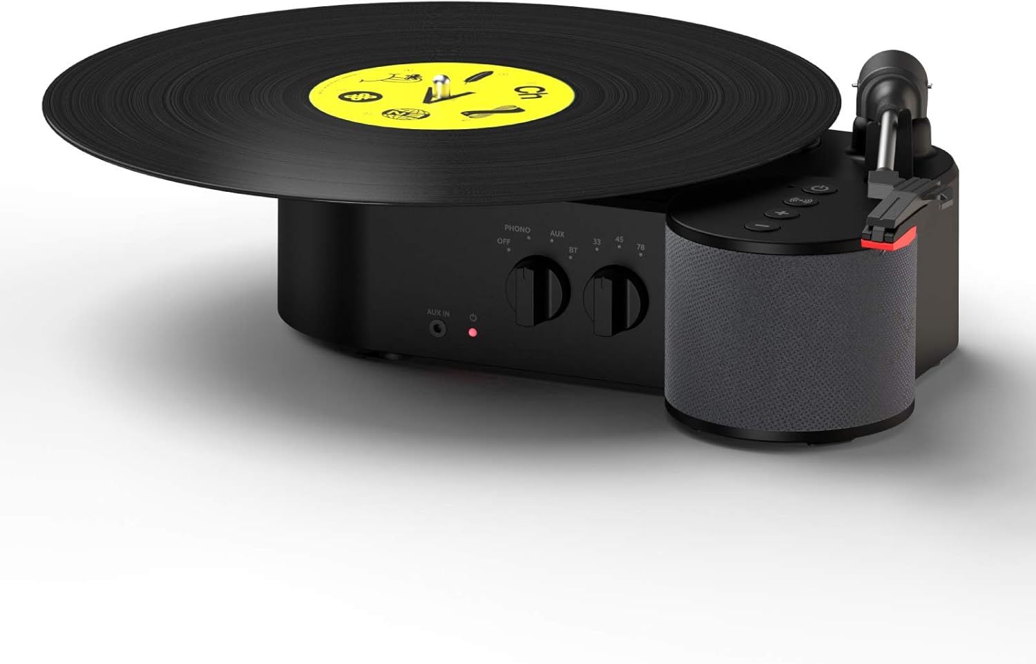 Compact Turntable with Detachable Bluetooth Speaker, Vinyl