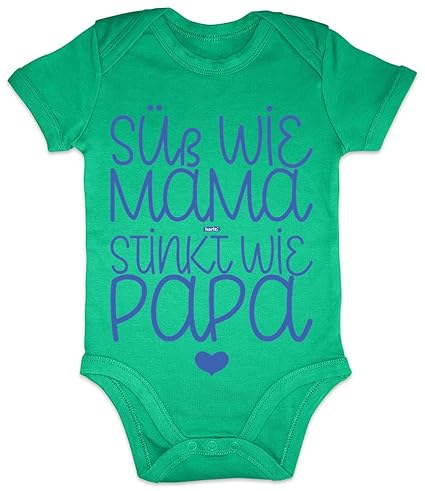 HARIZ Baby Body Kurzarm Süß Wie Mama Stinkt Wie Papa Baby Sprüchen Geschenkidee zur Geburt Weihnachten. Muttertag Inkl. Gesch