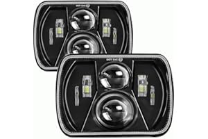 H6054 5x7 7x6 led headlights Compatible with Chevy Express S10 Blazer Van Jeep Cherokee XJ Wrangler YJ Ford E150 E250 E350 To
